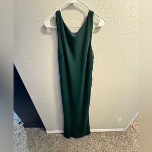 Lulus Love In Your Eyes Hunter Green Knotted Mermaid Maxi Dress size L